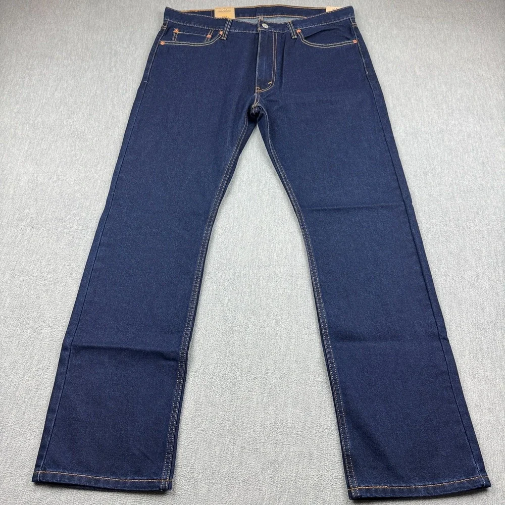 Levis 513 Jeans Mens 36x32 Blue Slim Straight Medium Wash Stretch Denim NWT‎